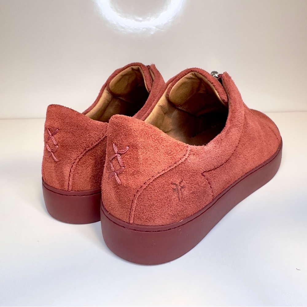 New! Frye Lena Zip Low Sneakers – Women’s Size 8M, Red Suede - Picture 4 of 16